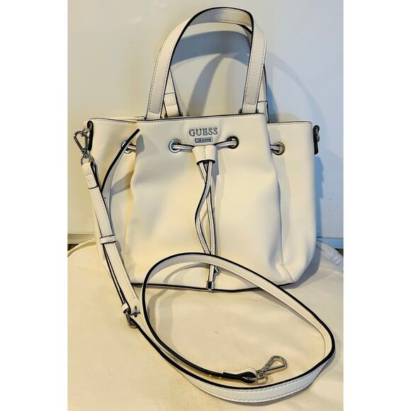 Guess Los Angeles White Handbag Purse Adjustable Detachable Strap excellent - Picture 1 of 8